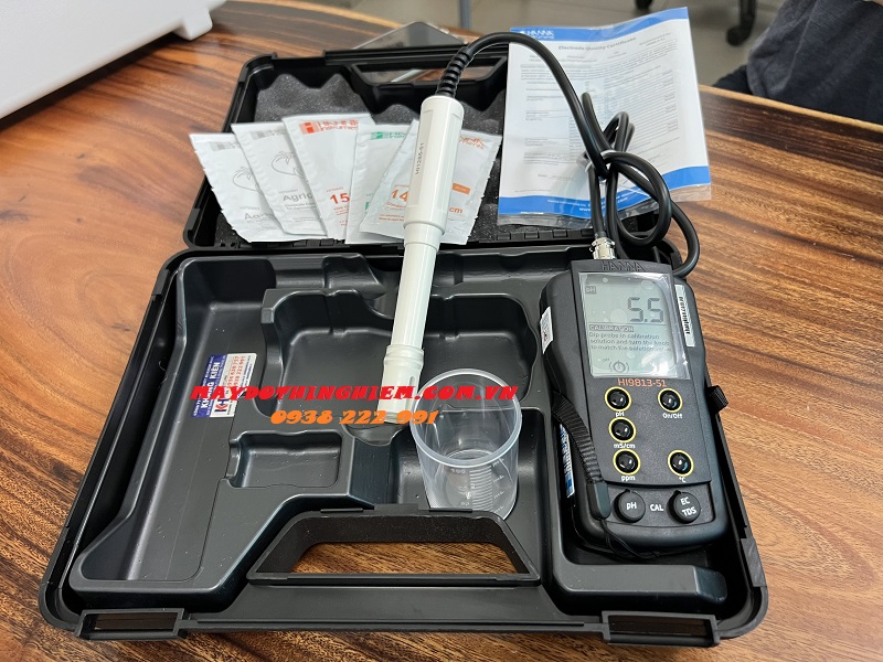Máy Đo pH/EC/TDS Nhiệt Độ HI9813-51 - Khang Kiên Máy Đo pH/EC/TDS Nhiệt Độ HI9813-51 - Khang Kiên